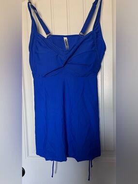 Aqua Eve Blue Tankini Set 20W Plus Size Swim Top & Shorts